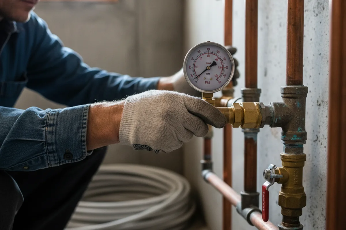 Pressure testing a repaired line during Water Line Repair in Brogue